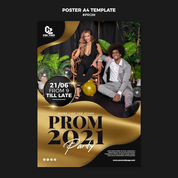 Graduation prom party poster template