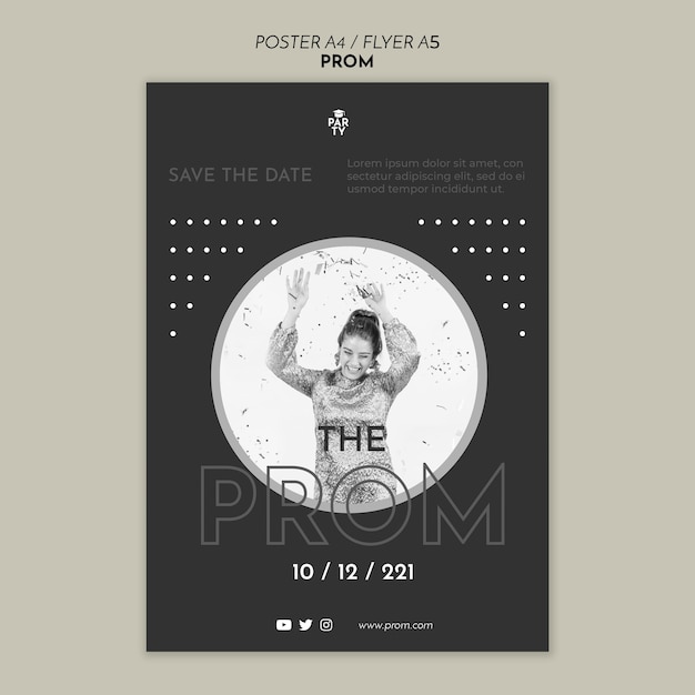 Free PSD graduation prom poster template