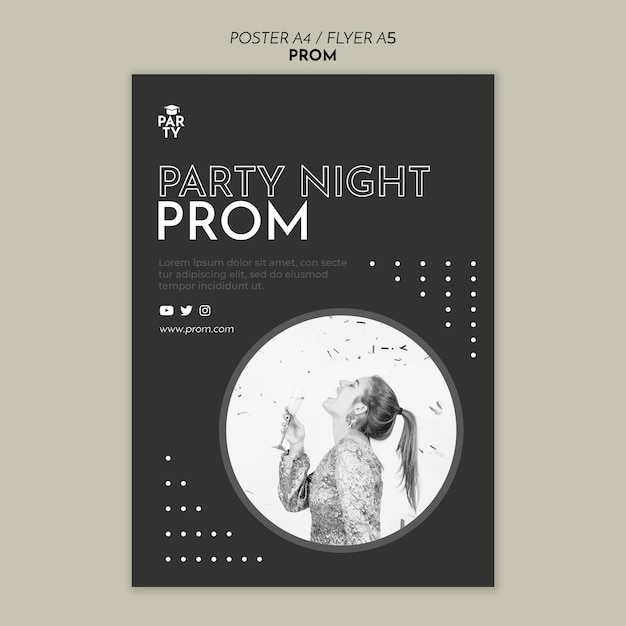 Graduation prom poster template