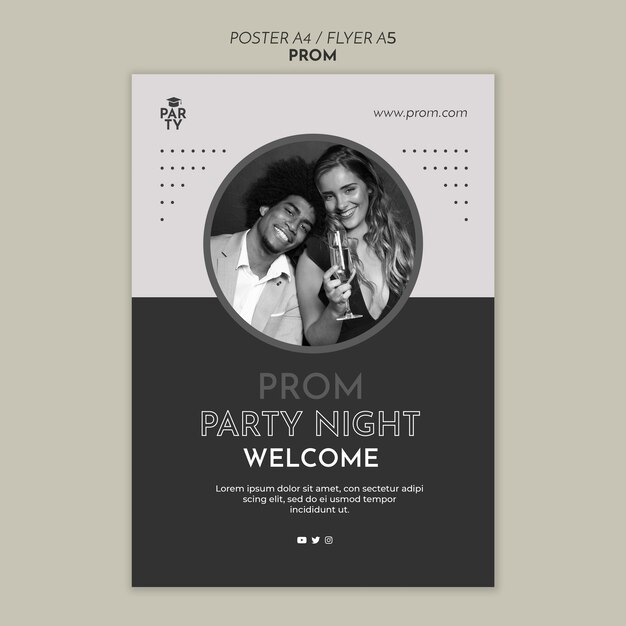 Graduation prom poster template