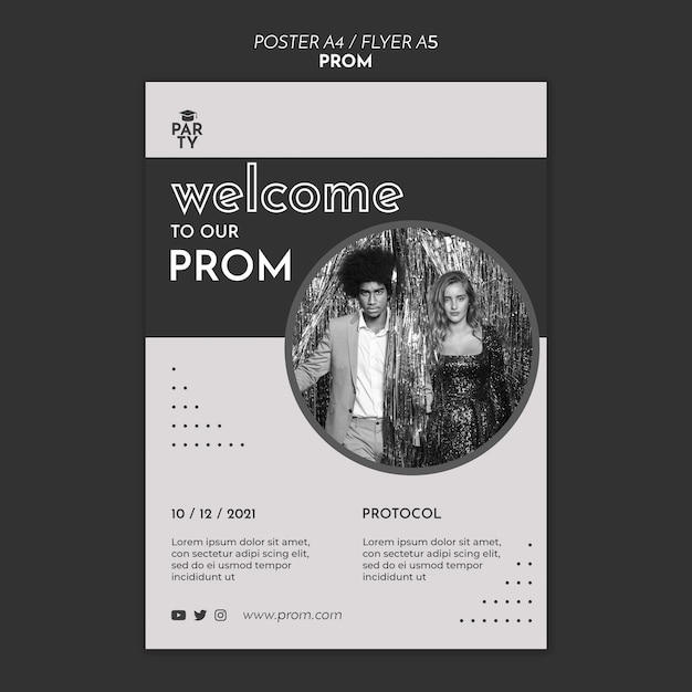 Graduation prom poster template