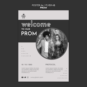 Graduation prom poster template