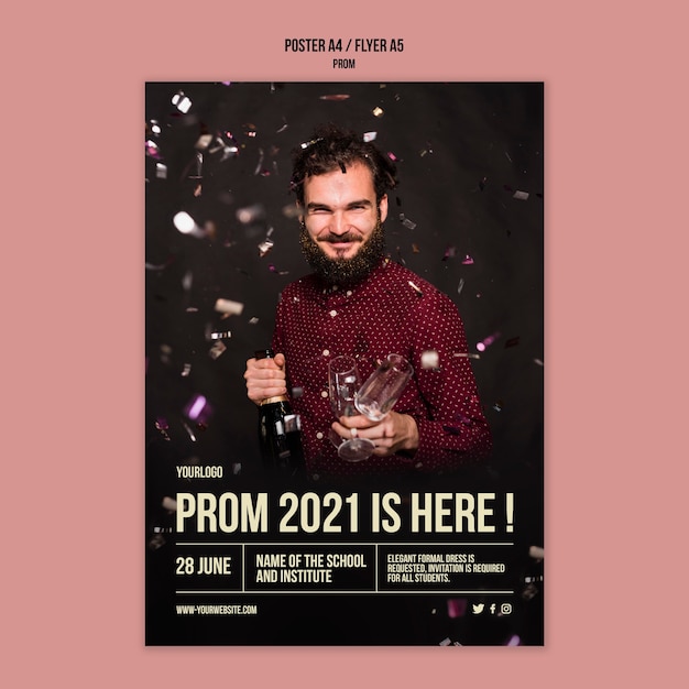 Free PSD graduation prom print template