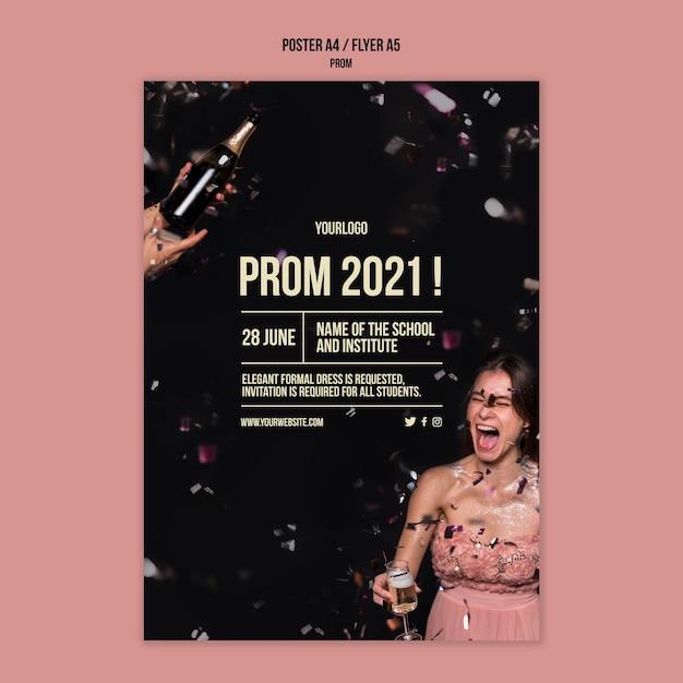 Free PSD graduation prom print template