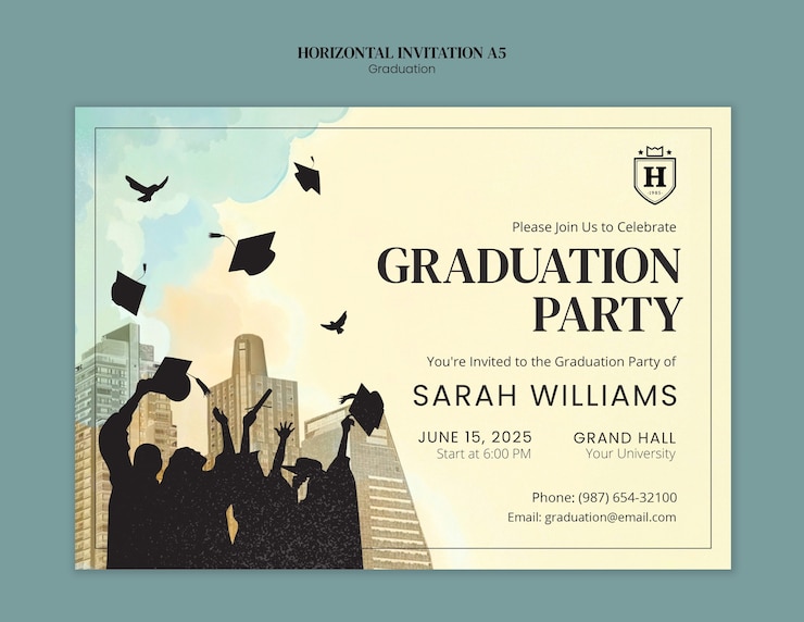 Free PSD graduation template design