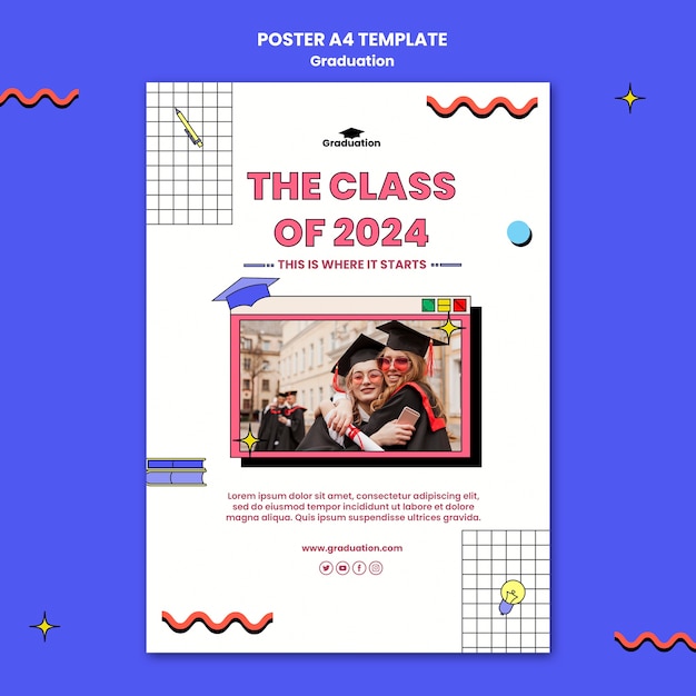 Graduation time poster template