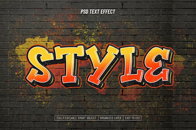 PSD gratuito effetto testo spray graffiti street