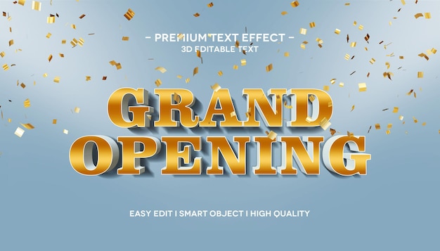 Grand opening 3d text effect