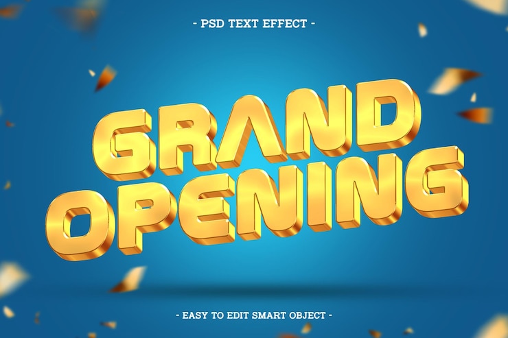 無料PSD グランド・オープニング・エディテブル・テキスト・エフェクト