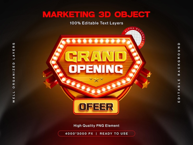 Free PSD grand opening sale banner design template