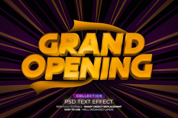 Grand opening text effect