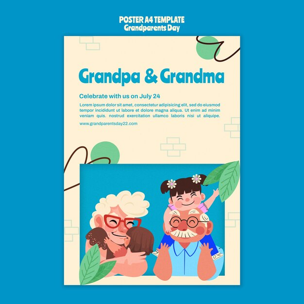 grandparent day vertical poster template with organic design