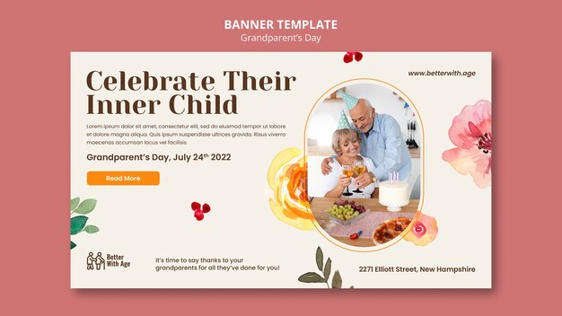 Grandparent's day banner design template