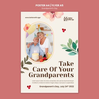 조부모의 날 포스터 디자인 서식 파일