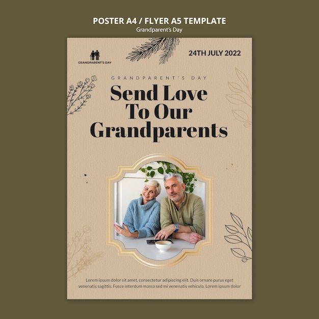 Grandparent's day poster design template