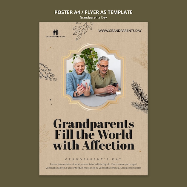 Grandparent's day poster design template