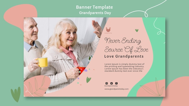 Free PSD grandparents day design banner plate