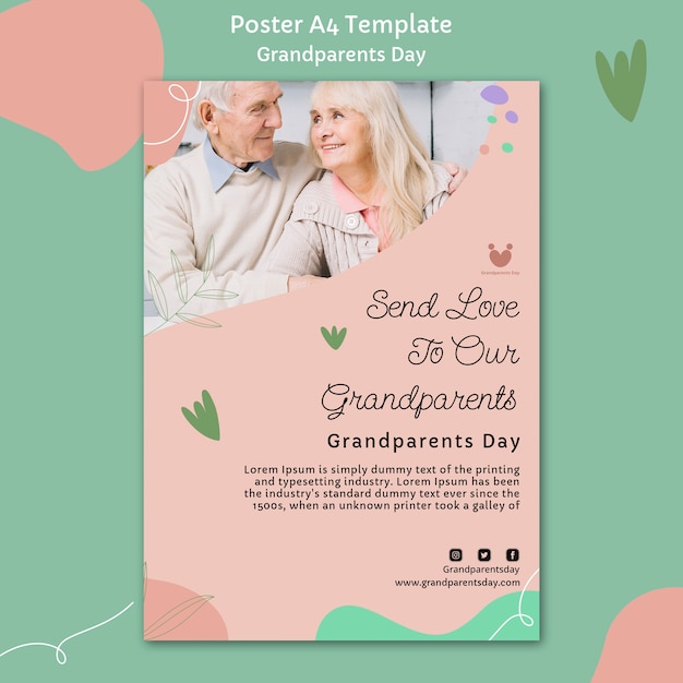 Free PSD grandparents day design poster template