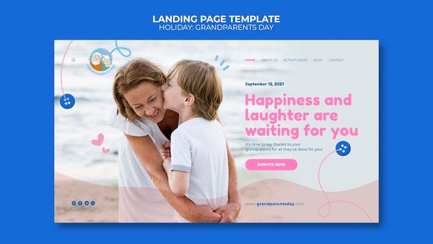 無料PSD 祖父母の日ランディングページテンプレート