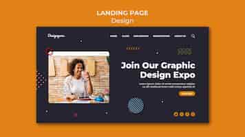 Free PSD graphic design landing page template