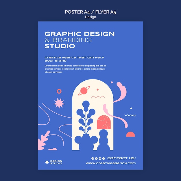 PSD gratuito modello di poster di progettazione grafica