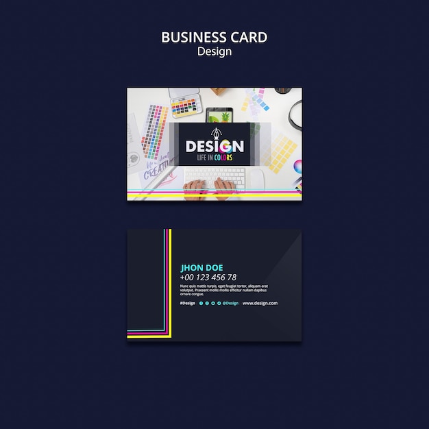 Free PSD graphic design profession horizontal business card template