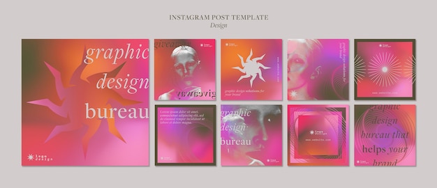 Free PSD graphic design profession instagram posts collection