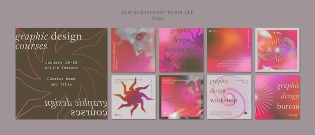 Graphic design profession instagram posts collection