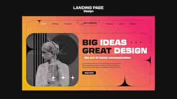 Free PSD graphic design profession landing page template