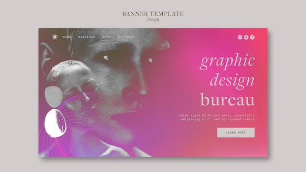 Free PSD graphic design profession landing page template