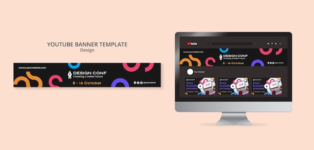 Free PSD graphic design profession youtube banner template