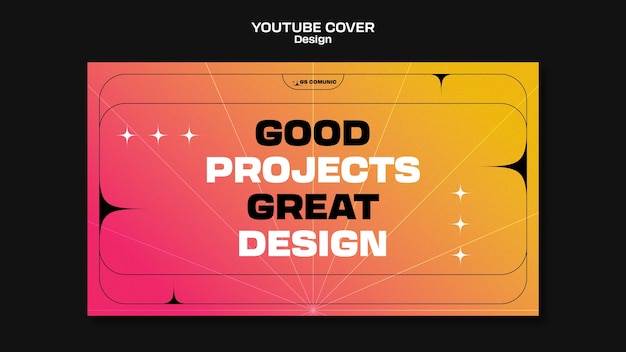 PSD gratuito modello di copertina di youtube per la professione di graphic design