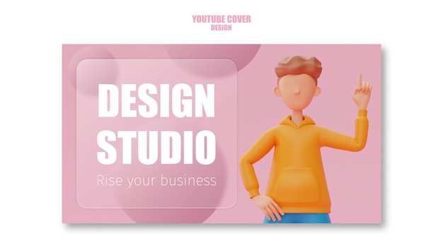 PSD gratuito modello di copertina di youtube per la professione di graphic design