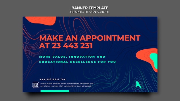 Graphic design school banner template