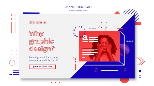 グラフィックデザイン学校コンセプトバナーテンプレート