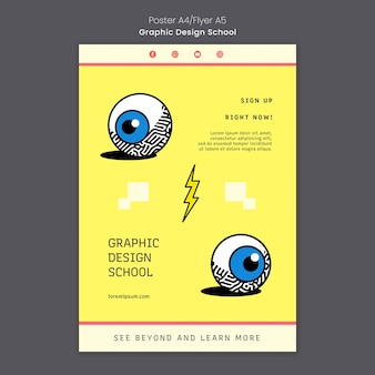 그래픽 디자인 학교 포스터 템플릿