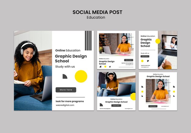 Graphic design school social media post