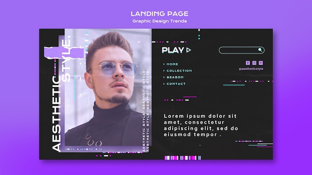 PSD gratuito design della pagina di destinazione delle tendenze del design grafico