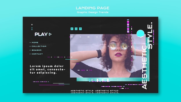 Free PSD graphic design trends landing page