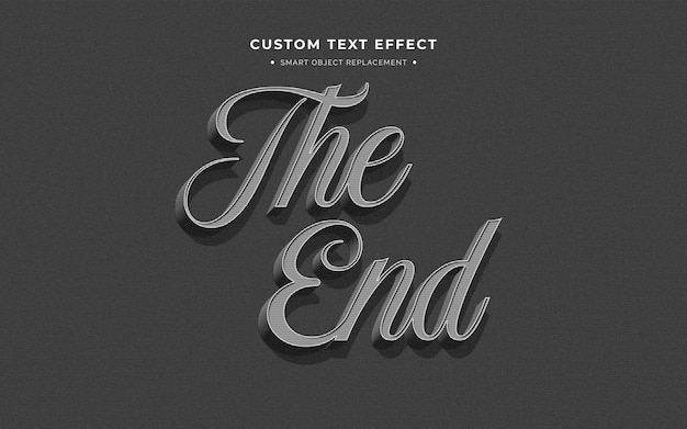 Free PSD a gray background with the text effect written in cursive.