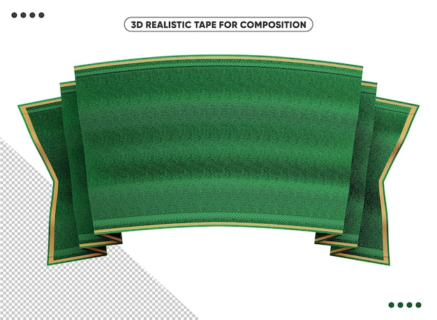 Free PSD green 3d realistic ribbon