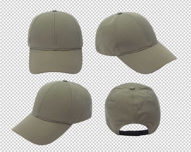 Green baseball cap mockup isolated