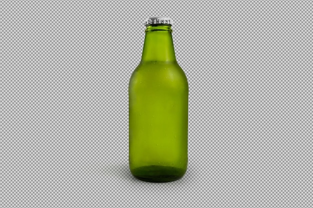 無料PSD 緑色のビール瓶