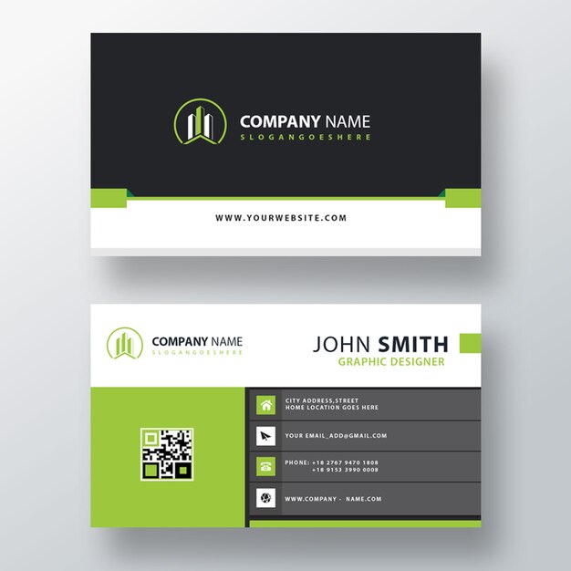 green business card template