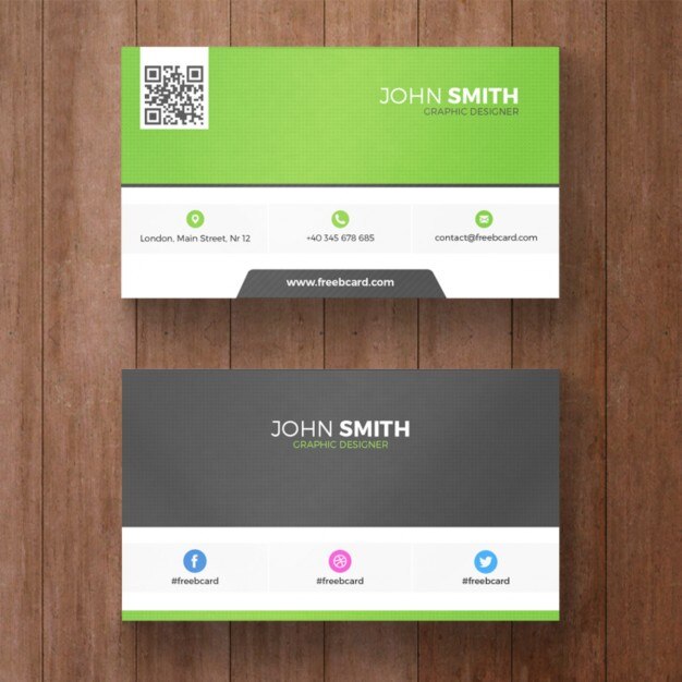 Free PSD green business card