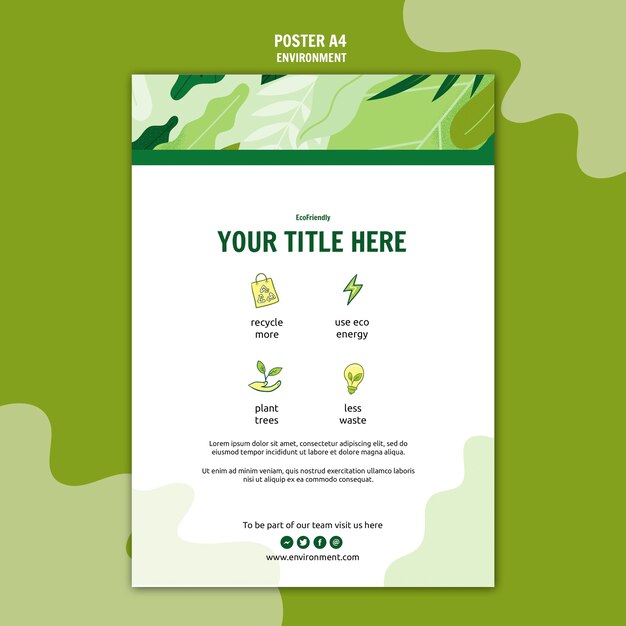 Free PSD green eco friendly poster