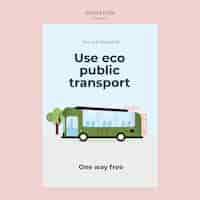 Free PSD green and eco friendly transport invitation template