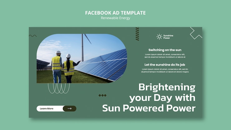 Free PSD green energy social media promo template
