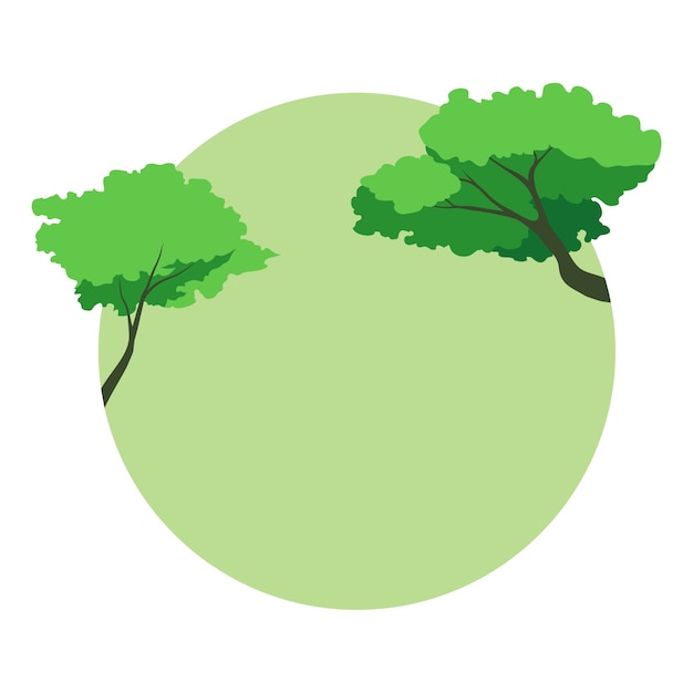 Free PSD green forest illustration