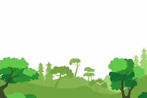 Free PSD green forest illustration